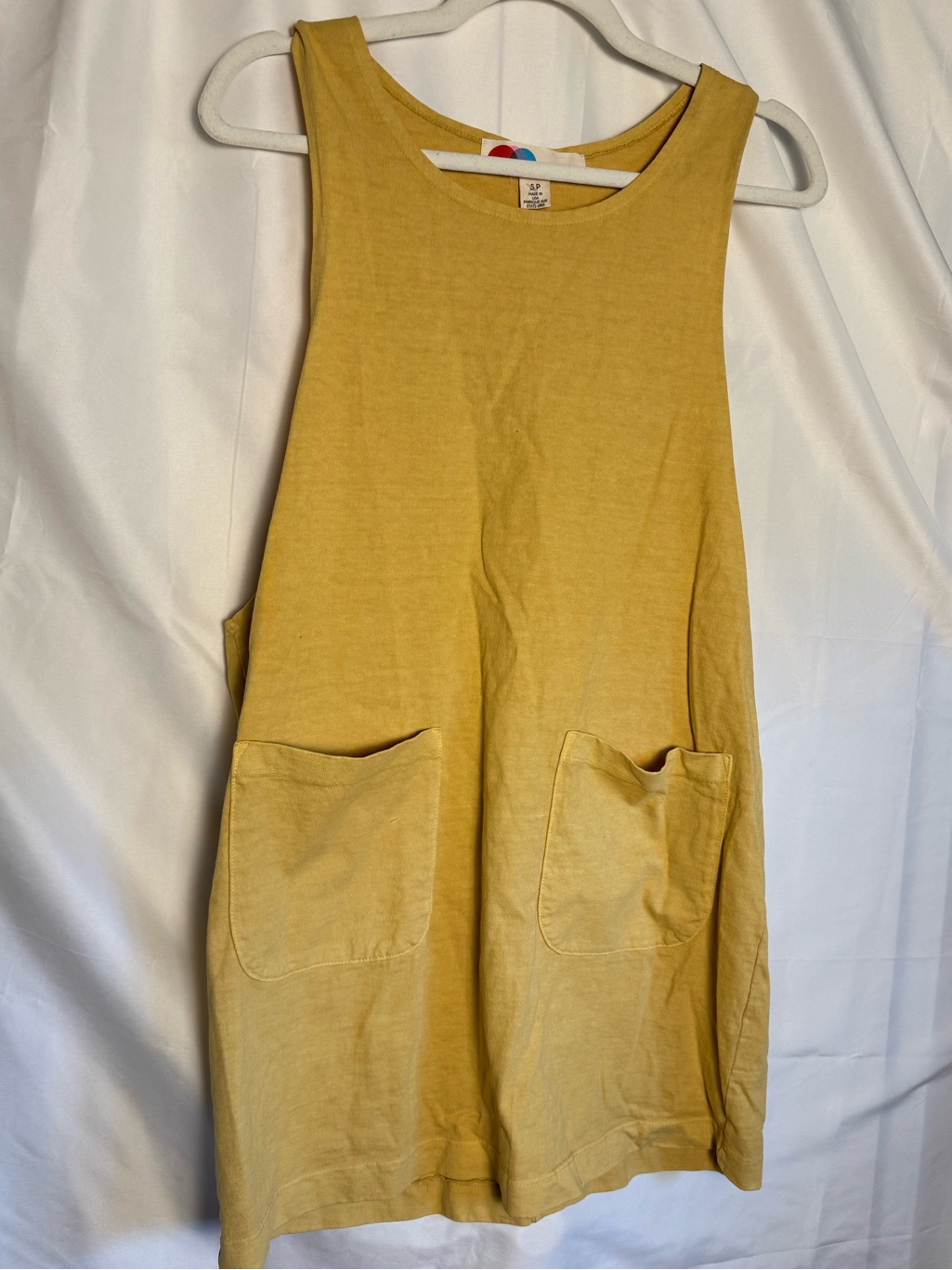 Nwt Free People Beach Mustard Yellow Pocket Tank Mini Vacation Dress